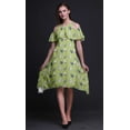 thumbnail image 2 of Bimba Tunique à Épaules Dénudées Imprimée Aquarelle Verte pour Femmes Robe de Soirée Col Rond - Très Grande Taille, 2 of 6