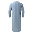 thumbnail image 4 of xiaxaixu Men Robe, Long Sleeve Kaftan Button Closure Solid Color Slit Lightweight Thobe Arabic Clothes, 4 of 9
