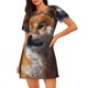 thumbnail image 1 of Balery Regal Shiba Inu Camisón de manga corta con cuello redondo para mujer, cómodo y elegante., 1 of 6
