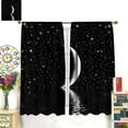 thumbnail image 3 of Moon Curtains, Night Starry Sky Abstract White New Moon Fantasy Shiny Galaxy Space Print Window Treatments for Bedroom Living Room 84x84in, 3 of 6