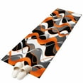 thumbnail image 2 of Orange Gray Stripes Washable Runner Rugs 2'x6', Abstract Art Modern Low Pile Throw Entryway Rug Non-Slip Sturdy Edge Binding Carpet for Indoor Bedside Entrance Bedside, 2 of 9