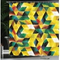thumbnail image 4 of Ambesonne Yellow Shower Curtain, Geometric Green, 69"Wx84"L, Yellow Dark Green, 4 of 5