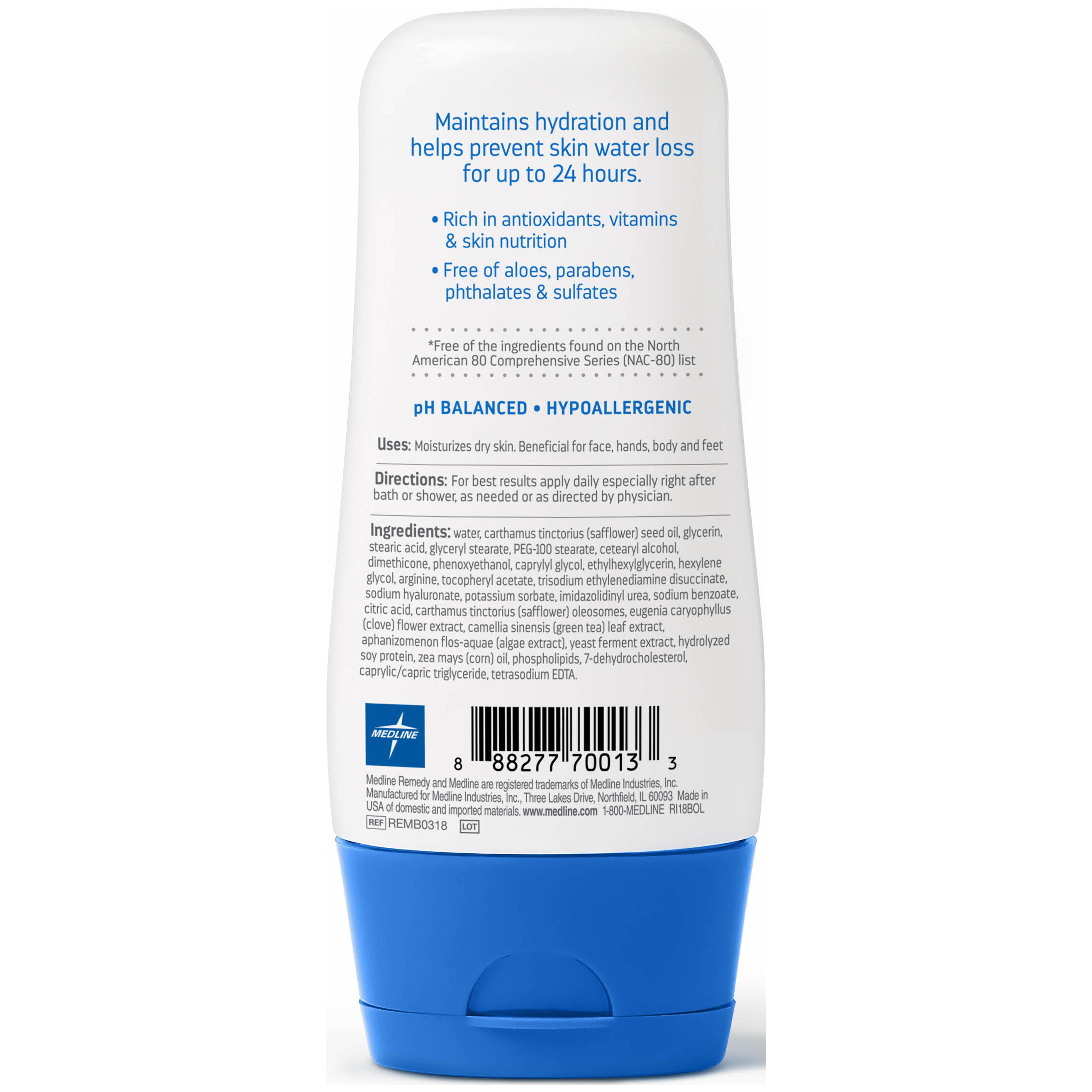 Remedy Dermatology Series Moisturizing Body Lotion, Fragrance and Paraben Free, For Sensitive Skin, 3 Oz.