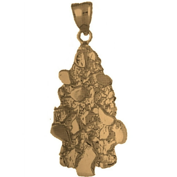 18K Yellow Gold Nugget Pendant - 43 mm