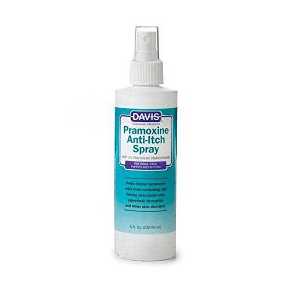 Davis Vaporisateur Anti-Démangeaisons Pramoxine, Soulagement des Taches Sûr pour Griffer Chiens et Chats, Bouteille de 8 Oz