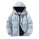 thumbnail image 1 of Puntoco Chaqueta De Plumón De Color Liso Para Hombre Con Bolsillo Con Cremallera Cálida, Chaqueta Informal Con Capucha Y Manga Larga, 1 of 3