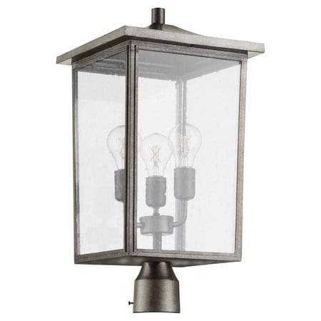 Parson s Land Drove 3 Light Outdoor Post Lantern in Transitional Style 11 inches Wide By 21.5 inches High-Weathered Zinc Finish Bailey Street Home
