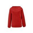 thumbnail image 4 of Women's Oversized Cowl Neck Sweatshirt, Long Sleeve Loose Fit Pullover Top with Soft Comfort Fabric for Commute Wear, Daily Casual Outfits and Four Season Comfort Red M, 4 of 5