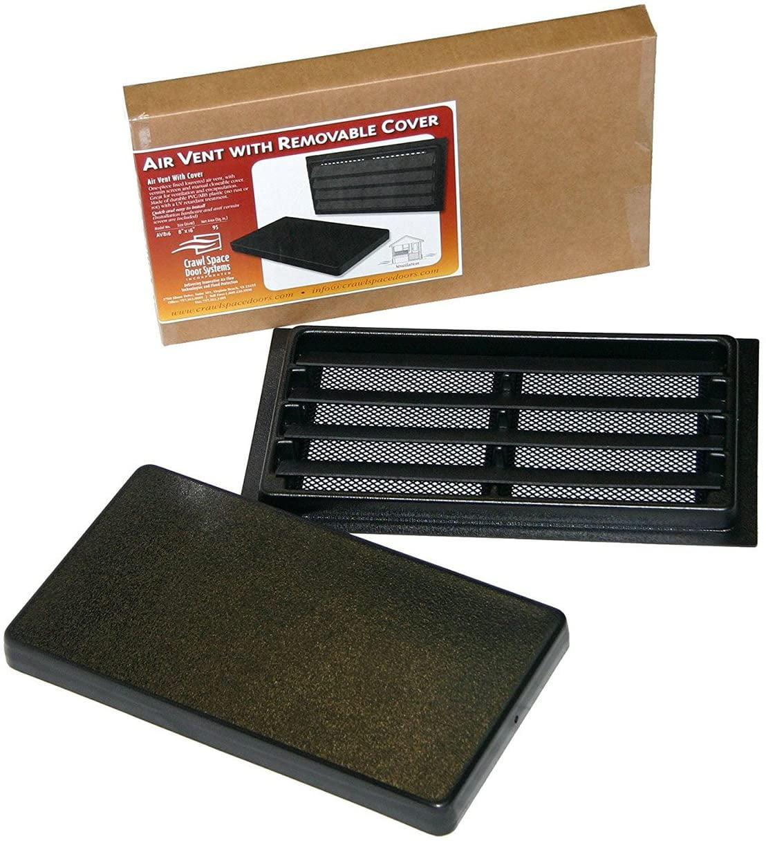 Manual Crawl Space Vent with Removable Cover and Vermin Screen (8