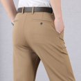 thumbnail image 3 of Middle-aged men's trousers, casual pants, high-waisted trousers, a pocket (thin section) Khaki 30, 3 of 4