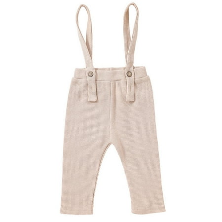 

Haite Toddler Romper Square Neck Jumpsuit Waffle One Piece Jumpsuits Travel Bodysuit Elastic Waist Apricot 100cm