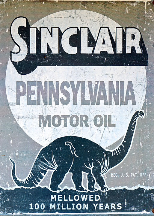 SINCLAIR Dino Vintage Gas Oil Tires Service 18.00" x 22" Aluminum Sign 