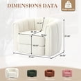 thumbnail image 5 of Aukfa 37" Swivel Accent Chair Pumpkin Armchair for Living Room, Bedroom, Teddy Fabric, Beige, 5 of 10
