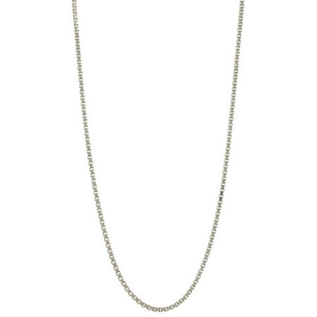 Pori Jewelers Rhodium-Plated Sterling Silver 1.5mm Box Chain Men's Necklace, 22