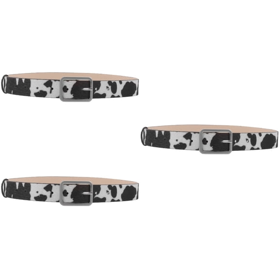 3 PCS Waist Belt Cows Pattern Waistband Animal Print Belts for Women Fashion Cowgirl Miss Child