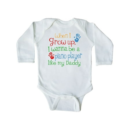 

Inktastic Piano Player like Daddy Gift Baby Boy or Baby Girl Long Sleeve Bodysuit
