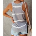 thumbnail image 3 of Amtdh Womens Vest Striped Tee Shirts for Teen Girls Vest for Women Summer Sleeveless Crewneck Blouses Y2K Clothing Pullover Plus Size Tank Tops for Women Gray XL, 3 of 9