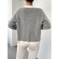 thumbnail image 2 of Women Striped Button‑Front Drop‑Shoulder Knit Cardigan, Casual Long‑Sleeve Outer Top, 2 of 6