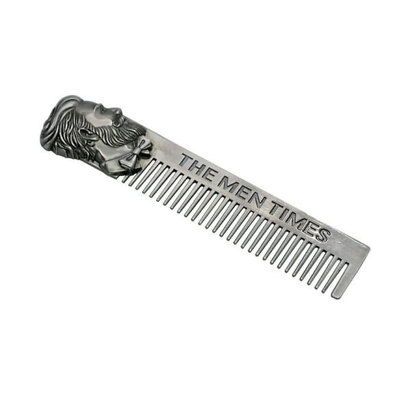 Cepillo para hombre barba peine de acero inoxidable de afeitar portátil de bolsillo bigote de acero peine cepillo