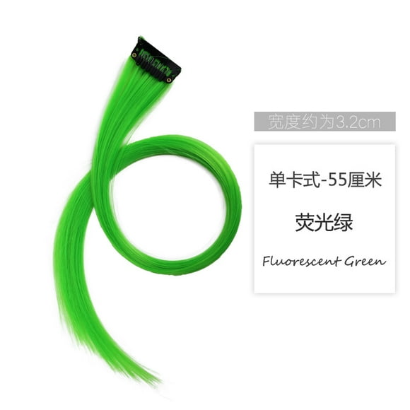suxuMhao Hairpiece-3 Pieces Ear-hugging Colored Hair Clip-ins, Fake Hair Clips,Hairpieces,Ponytail Hair Piece & Colored Wig Pieces,21.65×1.38IN Stylish Hair Accessories for Hairstyling,Green