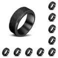 thumbnail image 3 of Qarigey Anillo de acero inoxidable que gira libremente, joyería de mano para mujer, 6mm, liberación antiestrés, portátil para Talla 9 10piezas, 3 of 6