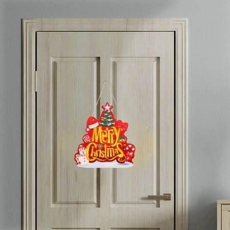 

Christmas Decorations Doorway Outdoor Streamer Chandelier Hanging Leafs Christmas Luminous Wooden Sign Hanging 2023 New Christmas Decoration Door Hanging Shopping Mall Window Letter Pendant (batteries