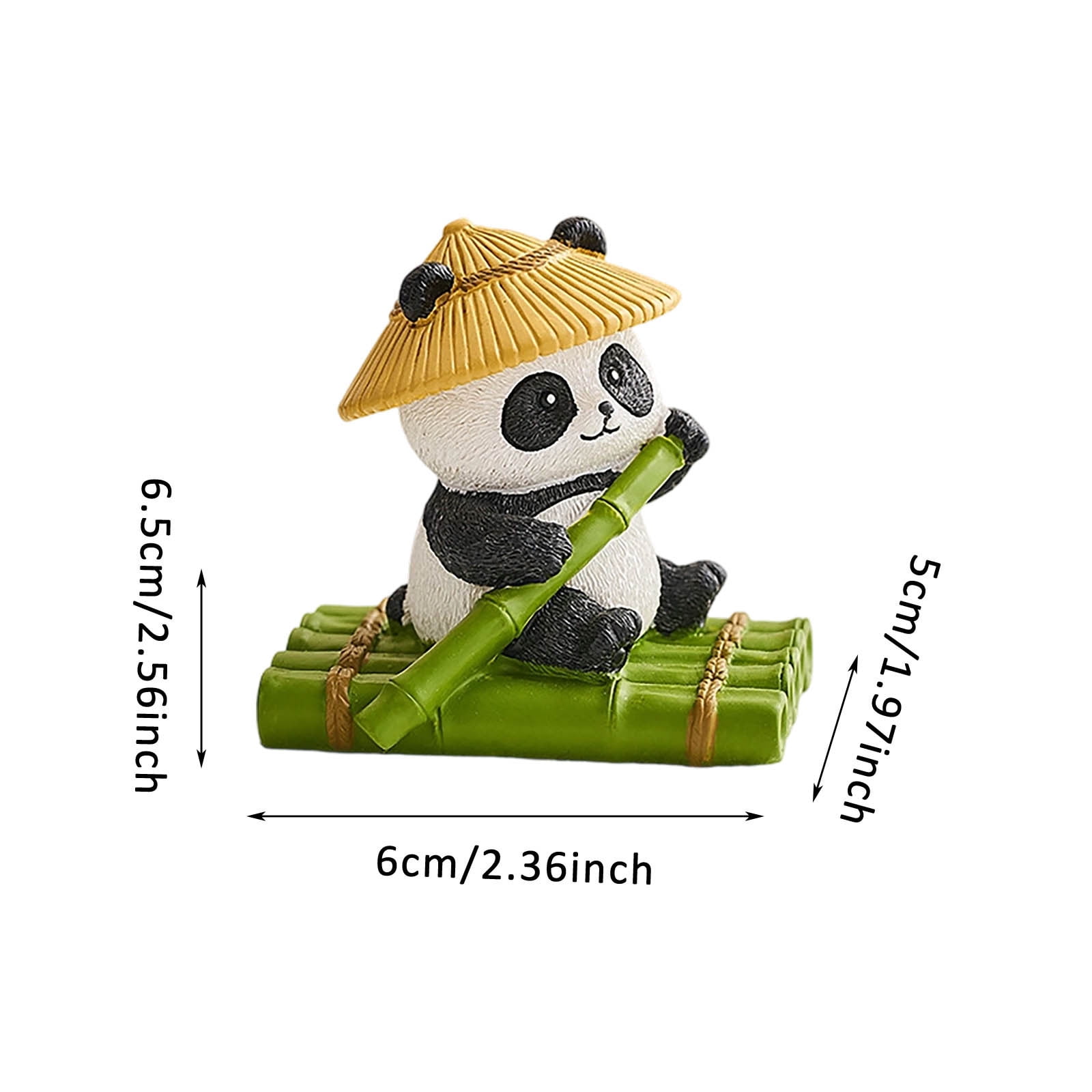 Cute Panda Fisher Sculpture - Funny Fishing Panda Statue for Aquarium Tank, Garden Patio Decor, Animal Landscape Ornament and Panda Figurine Collectible