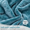 thumbnail image 6 of WOOW DEPOT Full Queen Heavy Fleece Bed Blanket 1 PCS, 7.72 lbs 78.7" x 90.5", Reversible Thick Embossed Velvet Soft Warm Mink Blanket for All Season, Teal Sapphire, 6 of 8