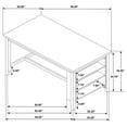 thumbnail image 7 of Elliston Rectangular Counter Height Dining Table with Storage Shelves Dark Grey, 7 of 7