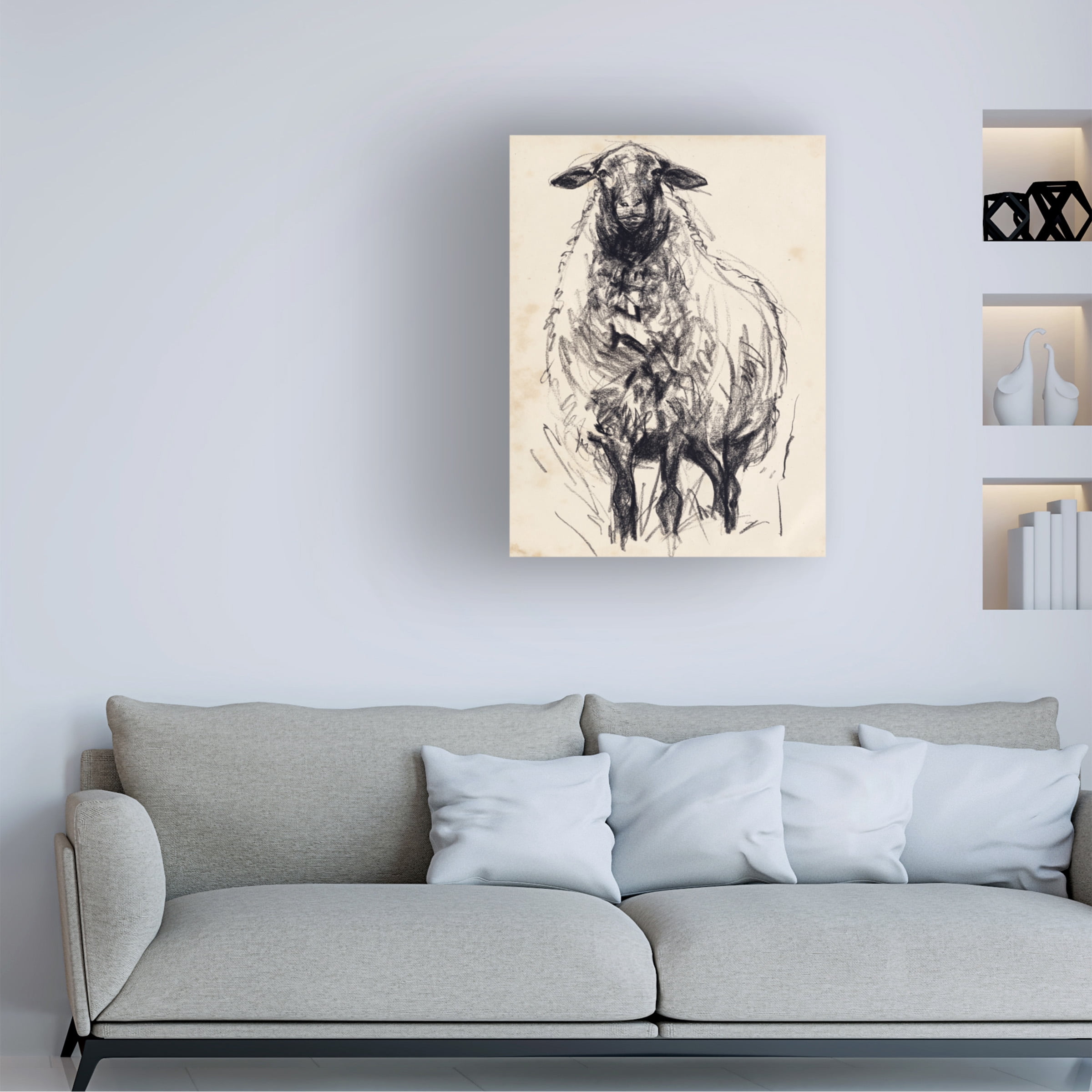 Jennifer Paxton Parker 'Charcoal Sheep I' Canvas Art