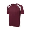thumbnail image 1 of Gravity Threads Mens Colorblock Moisture Wicking Shirt - Maroon/White - Small, 1 of 1