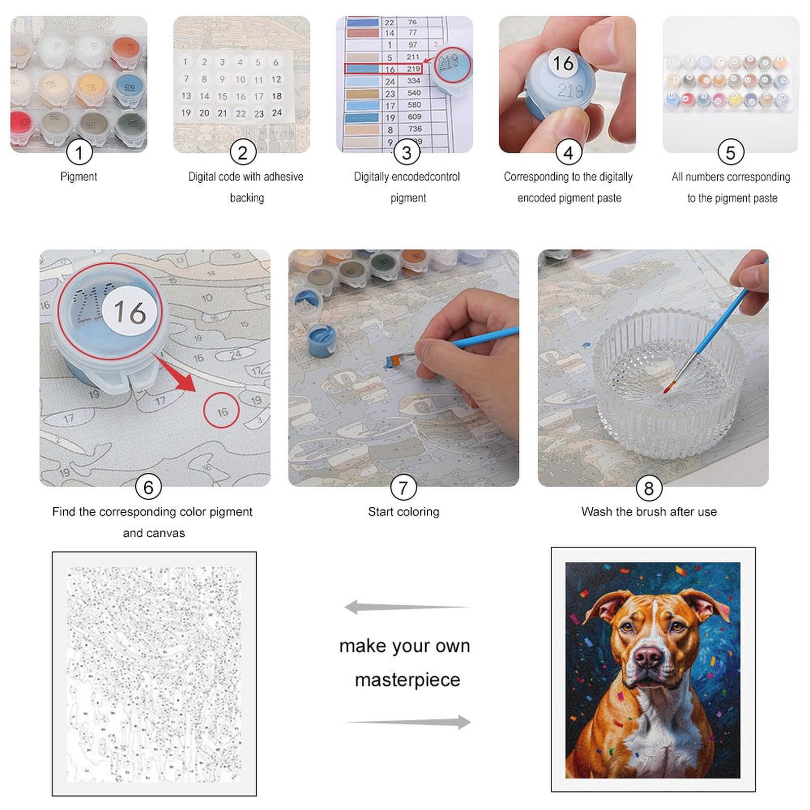 Paint By Numbers Kit for Adults Beginner - DIY Colorful Dog Celebration Art Canvas Painting Kits for Adults, Frameless Paint By Number for Adults for Home Wall Decor 16x20 Inch