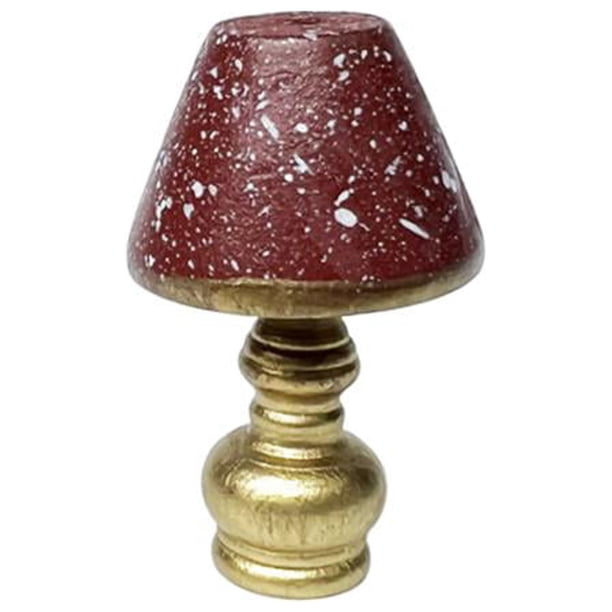 Lámpara de escritorio para casa de muñecas a escala 1/12, Mini lámpara de mesa, modelo de muebles de madera Vintage, juguete para juego de imitación Sunnimix Mini lámpara de escritorio de casa de muñecas
