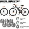 thumbnail image 2 of ANCHEER Electric Bike ,26" Electric Bike for Adults Electric Bicycles, 500W Electric Mountain Bike, 48V Commuter Ebike 48V Battery Ebike UL 2849, Lockable Suspension Fork, Shimano 21 Speed, 2 of 6