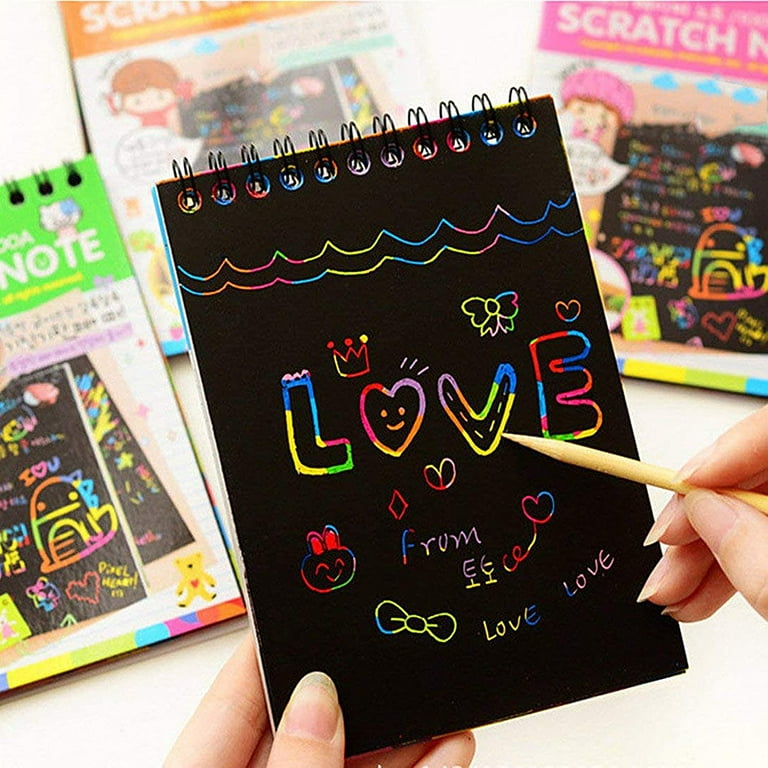 Art Rainbow Mini Notebook With Wooden Handwriting Pen Color - Temu