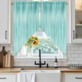 thumbnail image 3 of Swag Valance Curtains for Windows, Turquoise Light Filtering Kitchen Curtains with Rod Pocket, Modern Abstract Art Ombre Striped Decorative Window Treatment Valances for Living Room, 36x36 - 2 PCS, 3 of 9