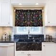 thumbnail image 5 of Yayeee Kitchen Curtains Tier Pair Light Filtering 27"x24" Rod Pocket Short Cafe Window Panel, Black Neon Lightning, 5 of 7