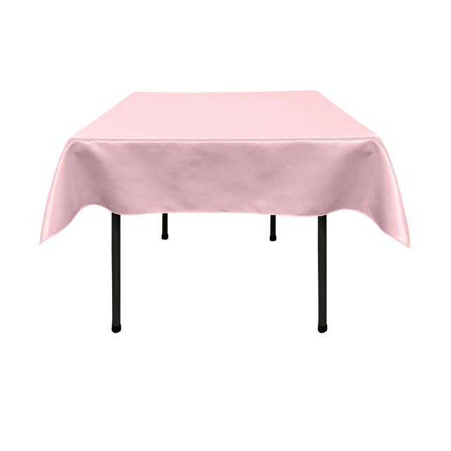 LA Mantel cuadrado de satén nupcial de lino 58 por 58 pulgadas, rosa claro LA Linen TCbridal58X58_PinkB37