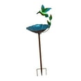 thumbnail image 3 of Baño de pájaros de metal para comedero de pájaros exterior con base de estaca de 3 puntas, diseño retro, para jardín, decoración de patio, balcón y, 3 of 8