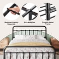 thumbnail image 5 of Einfach Queen Size Metal Bed Frame with Victorian Vintage Headboard, 12.4" Under-bed Storage Space, Black, 5 of 7