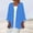 Blue, variant on QUINDOS Cardigans for Women,Women's Solid Color 3/4 Sleeve Print Loose Shirt Tops Cardigan