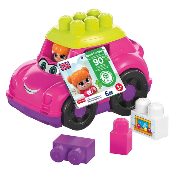 MEGA BLOKS Catie Convertible Fisher-Price Toy Blocks with 1 Figure (6 Pieces) for Toddler