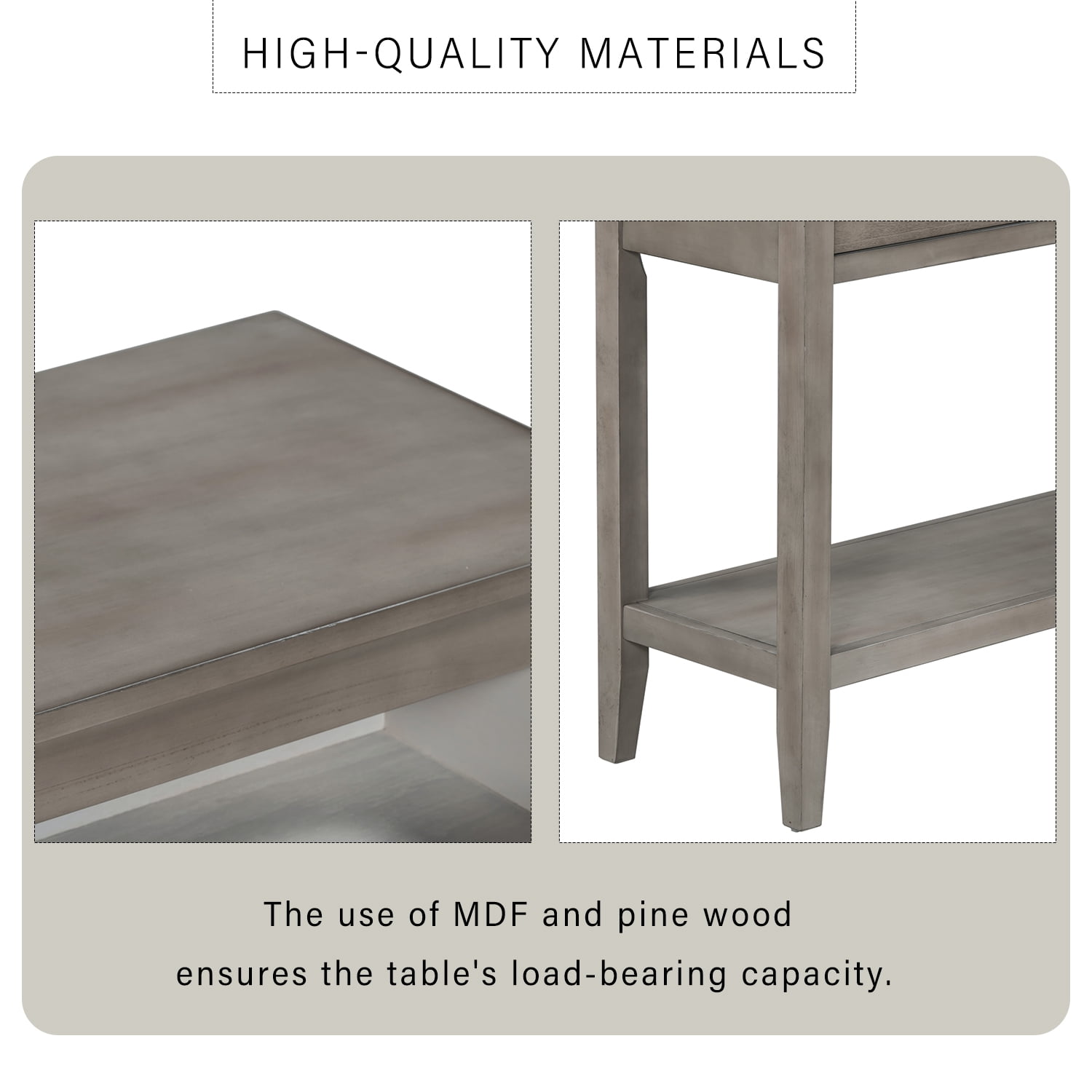 Harper & Bright Designs Rustic Console Table with Drawer, Contemporary Long Sofa Table Entryway Table with Shelf, Entrance Table for Entryway Hallway Living Room, Gray