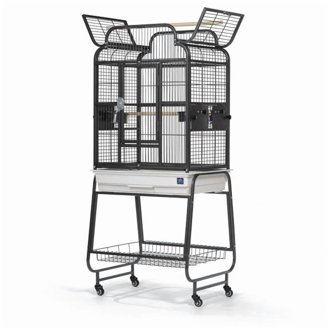 Prevue Pet Charming Aviary X-Large Bird Cage - Pearl Grey Flight Cage For Small To Medium Birds