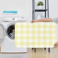 thumbnail image 7 of Bathroom Rugs Sets 3 Piece - Lemon Yellow Checkboard A Absorbent Non Slip Bath Mats, U-Shape Toilet Lid Cover, Contour Mat, Soft Washable Shower Mats Bath Rug Mat for Bathroom Tub Toilet, 7 of 7