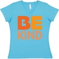 thumbnail image 3 of Inktastic Be Kind Logo in Orange Women's V-Neck T-Shirt, 3 of 5