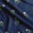 thumbnail image 1 of Soimoi Floral Printed, Poly Canvas Fabric, Decor Sewing Fabric by The Yard 56 Inch Wide,Decorative Fabric for Curtains Tote Bags, Navy Blue, 1 of 5