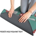 thumbnail image 3 of Red Mushroom Leaf Green Pattern Hot Yoga Mat Towel Non Slip for Hot Yoga - Quick-Drying Yoga Mat Cover with 4 Corner Pockets with Travel Bag - Hot Yoga Towel Non Slip 70"x26", 3 of 6