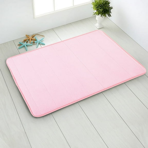 Nvzi Bathroom Rug Mat , Non-Slip Plush Shaggy Bath Carpet, Machine Wash Dry, Bath Mats for Bathroom Floor, Tub and Shower, Bathroom Runner Bathmat Accessories Decor, Pink D,16*26inch