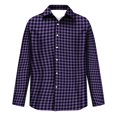 thumbnail image 5 of Men's Plaid Button Down Shirts Casual Long Sleeve Button Down Lapel Collar Dress Shirts Regular Fit Gingham Shirts 2026 Fall Fashion Clothing, 5 of 6